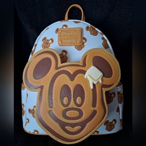RARE Disney Parks Mickey Waffle Loungefly Mini Backpack